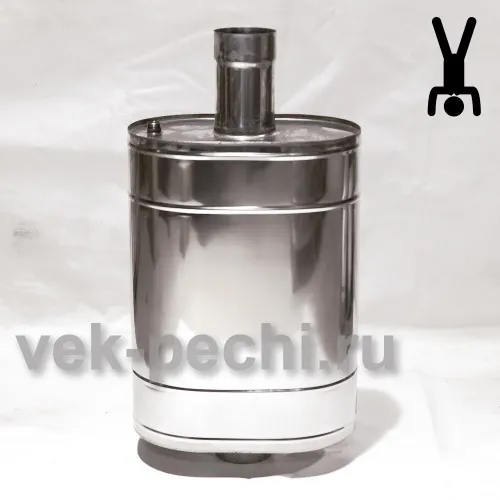 Бак на трубе для печи 70 л  d 115,  нержавейка  0,8 мм фото 2