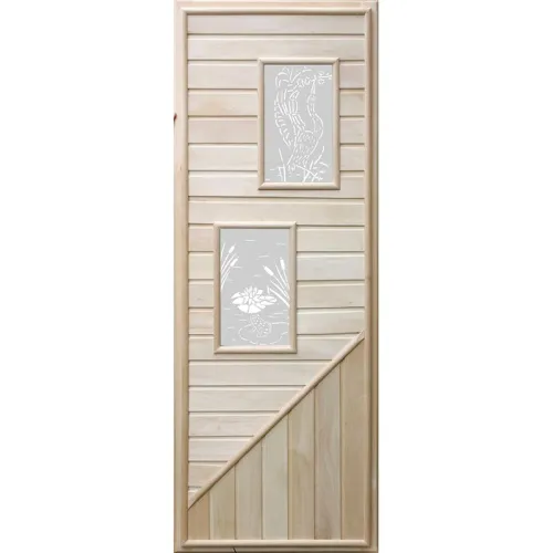 Дверь со стеклом два прямоугольника DoorWood 1850 х 700 ( липа ) б / петель и ручек Дверь со стеклом два прямоугольника DoorWood 1850 х 700 ( липа ) б / петель и ручек