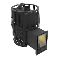 Печь банная чугунная  " Воевода " 20 Д - 2 со СТЕКЛОМ 230х270, сетка, ЗАКРЫТАЯ КАМЕНКА