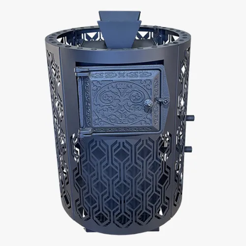 Печь банная " Народная " 26 нерж. AISI 430  со стеклом каминным ( сетка разборная ) ЗАКРЫТАЯ КАМЕНКА фото 3