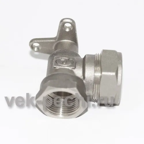 Угол с креплением 20*20 (50шт/уп)          E/S (W) 20*3/4, угольник с креплением труба-вн.резьба, Lavita фото 3