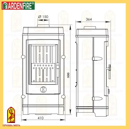 *Печь - камин " Марсель  7 " чугунный (сняты с пр-ва) фото 2