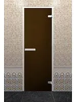 Дверь в хамам лайт бронза, 2000 х 800, стекло 6 мм, 2 петли, без порога, 