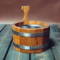 Шайка 3 л ( дуб / нерж ) с нержавеющей вставкой