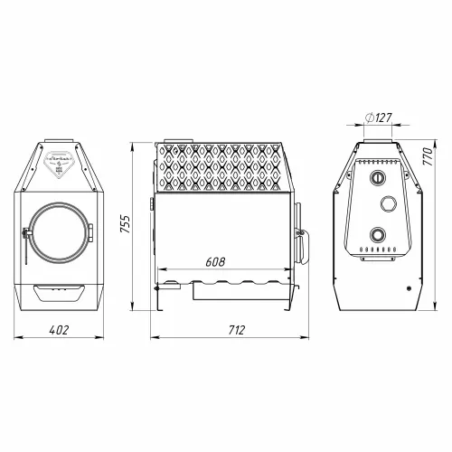 Печь отопительная Стокер Термо 350  АКВА  (Ермак) фото 2