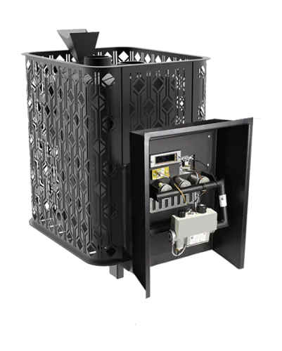 Верона Verona 26 Газовая, Чугунная печь, Закрытая каменка нерж. AISI 304 УГ в комплекте, Березка