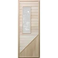 Дверь со стеклом  прямоугольник  DoorWood  1850 х 700 ( липа ) б / петель и ручек