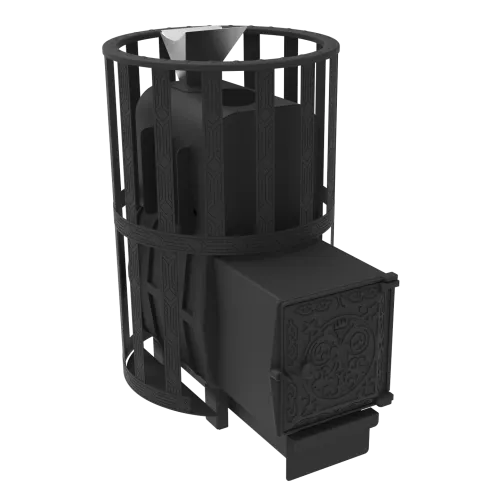 Печь банная чугунная  " Воевода " 15 ДТ - 4 ( сетка ) закрытая каменка