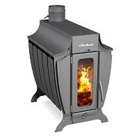 Печь отопительно - варочная Стокер - 150 G со стеклом, дрова/газ (Ермак) 