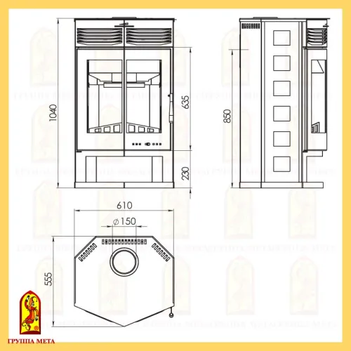 Печь - камин " Варяг 9 "  фото 2