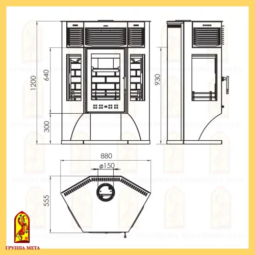 Печь - камин " Москва - 12 " фото 2