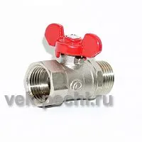 Кран МИНИ бабочка 15 для слива воды с т/о (25шт/уп)         M*FB1/2 ECO, кран шаровый (МИНИ) вн./нар. тип ручки бабочка, Lavita