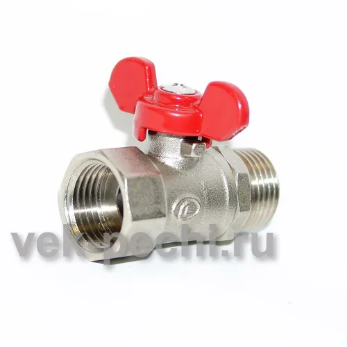 Кран МИНИ бабочка 15 для слива воды с т/о (25шт/уп)         M*FB1/2 ECO, кран шаровый (МИНИ) вн./нар. тип ручки бабочка, Lavita