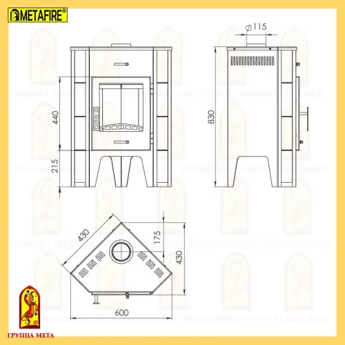 Печь - камин " Пехорка 6 угловая " фото 2