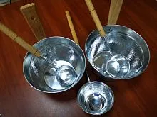 Шайка MINI 3 л ( ушат ) ( нерж ), ручка бук , Standart КС