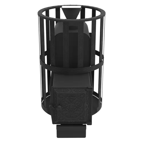 Печь банная чугунная  " Воевода " 15 ДТ - 4 ( сетка ) закрытая каменка фото 4