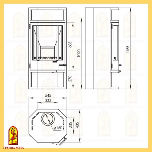 Печь - камин " Рейн " фото 2