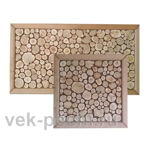 Панно из можжевельника 50х50 см на мешковине ( с корой )