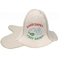 Комплект НП "Баня парит силу дарит" белый (2 предмета) 