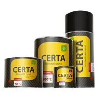 Краска термостойкая КОРИЧНЕВАЯ банка 0,8 кг +800 гр. ЦЕРТА