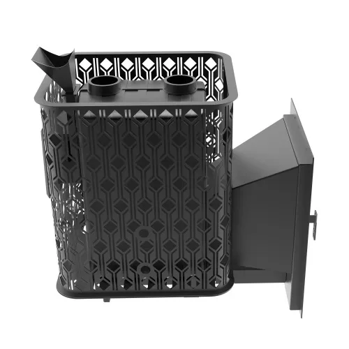 Верона Verona 26 Газовая, Чугунная печь, Закрытая каменка нерж. AISI 304 УГ в комплекте, Березка фото 4