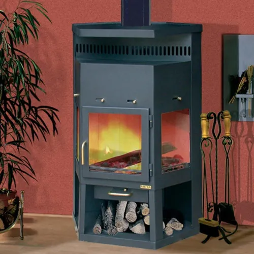 Печь - камин " Енисей пристенно - угловой 3 стекла "