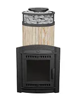 Печь банная "Атмосфера XL" Окаменевшее дерево ламель+сетка ПроМеталл