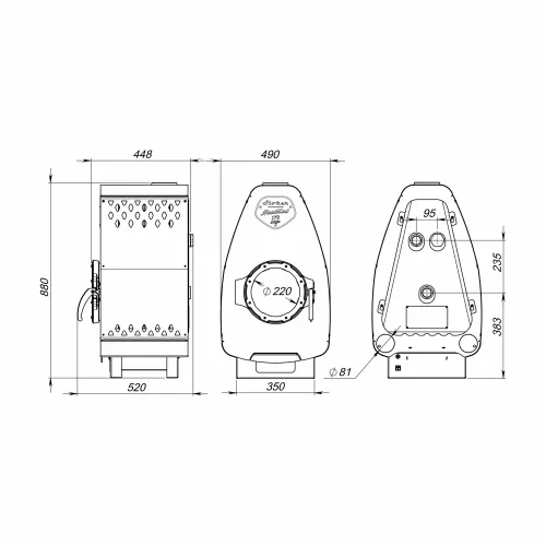 Печь отопительная длительного горения Stoker NAUTILUS 170 АКВА Ермак  фото 4