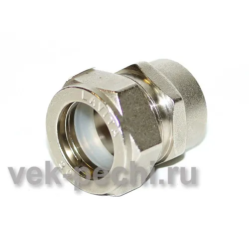 Муфта соед. 20*20 для т/о (20*3/4) (12шт/уп)            V/S (F) (20*3/4 HP Никель, муфта труба-ВН.резьба, УСИЛЕННЫЙ, Lavita