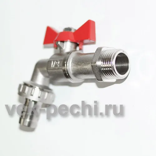 Кран с носиком 15 сам. и вын. бак (10 шт.)         Bibcock (В) 1/2 кран водоразборн. со съемн. штуцером, Lavita фото 2