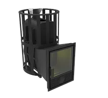 Печь банная чугунная  " Воевода " 15 Д - 1 со стеклом 320х320, сетка, ЗАКРЫТАЯ КАМЕНКА