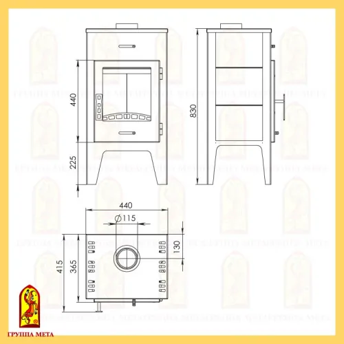 Печь - камин " Пехорка 6 "  фото 2