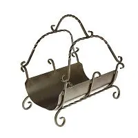 Дровница сплошная Большая с поддоном ( бронза ) М ковка в.600/ш.600/г.400