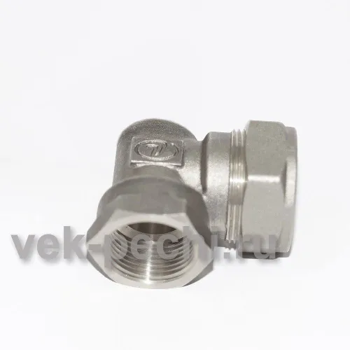 Угол 15*15 (15шт/уп)           E/S 15*1/2 НР НИКЕЛЬ угольник труба-вн.резьба, УСИЛЕННЫЙ, Lavita