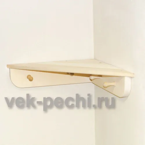 Полка с вешалкой малая , 3 крючка ( Мебель для бани )