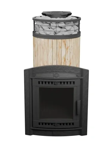 Печь банная "Атмосфера XL" Окаменевшее дерево ламель+сетка ПроМеталл фото 6