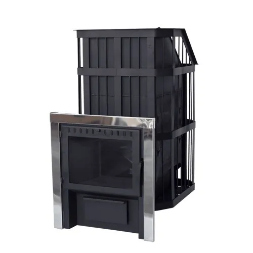 Печь банная Сибирь 20 сетка, со СТЕКЛОМ, Закрытая каменка, сталь 6 мм