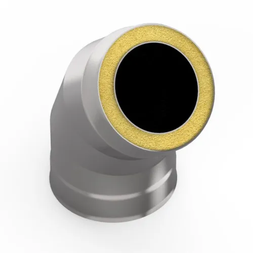 Отвод - сэндвич  45 гр. 130/200 нерж/оц  1,0 ММ/0,5 мм