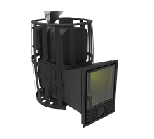 Печь банная чугунная  " Воевода " 20 Д - 1 со стеклом 320х320, сетка ЗАКРЫТАЯ КАМЕНКА