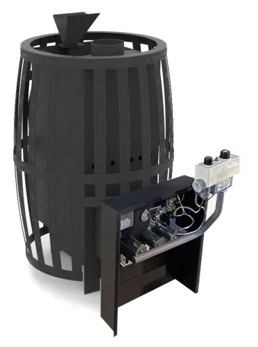 Печь банная " Витязь " 18 d 130 ГАЗОВАЯ (УГ САБК в комплекте)  ( сетка ) ЗАКРЫТАЯ КАМЕНКА