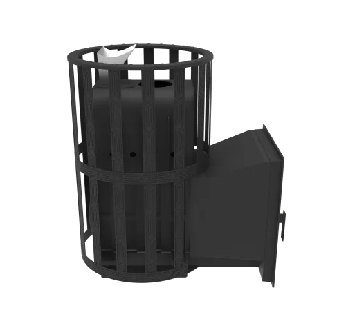 Печь банная чугунная  " Воевода " 15 Д - 1 со стеклом 320х320, сетка, ЗАКРЫТАЯ КАМЕНКА фото 4