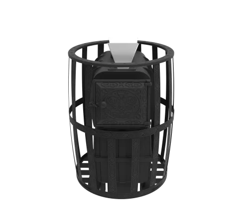 Печь банная чугунная  " Воевода " 20 Д - 1 со стеклом 320х320, сетка ЗАКРЫТАЯ КАМЕНКА фото 6