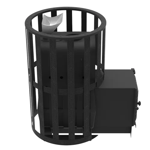 Печь банная чугунная  " Воевода " 15 ДТ - 4 ( сетка ) закрытая каменка фото 5