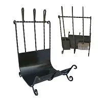 Дровница сплошная + набор 3 предмета ( бронза ) М ковка