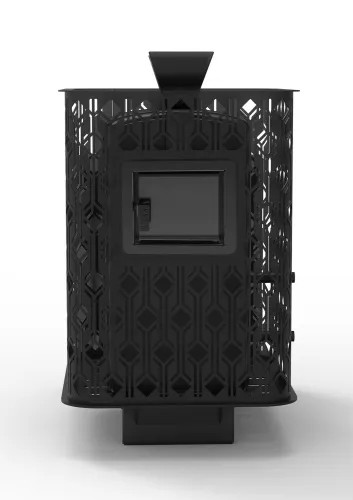 Верона Verona 26 Газовая, Чугунная печь, Закрытая каменка нерж. AISI 304 УГ в комплекте, Березка фото 6