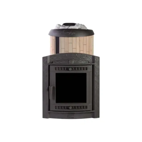 Печь банная "Атмосфера L" в ламелях "Окаменевшее дерево" наборный рисунок ПроМетал фото 7