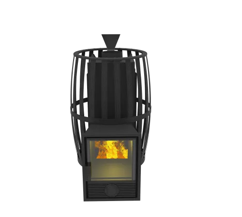 Печь банная " Витязь 18 Д - 1 со стеклом 320х320, сетка ЗАКРЫТАЯ КАМЕНКА d 130 фото 2