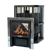 Печь банная Катунь (сетка) со СТЕКЛОМ, сталь 6 мм, Сибирь