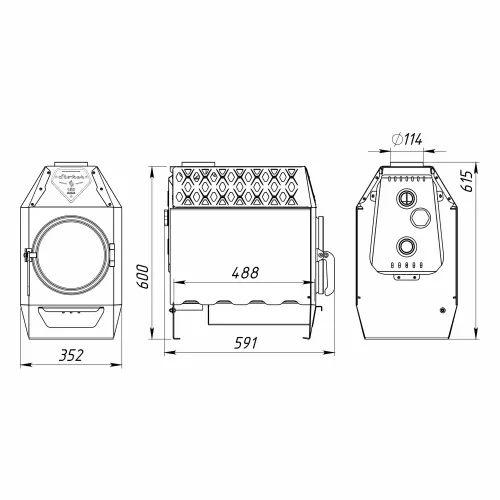 Печь отопительная Стокер Термо 150-С  АКВА  (Ермак) фото 2