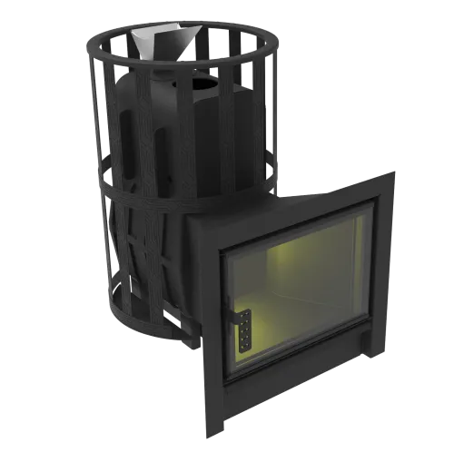 Печь банная чугунная  " Воевода - Флагман " 15 ( сетка ) ЗАКРЫТАЯ КАМЕНКА